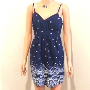 Navy Empire Waist Sleeveless Dress